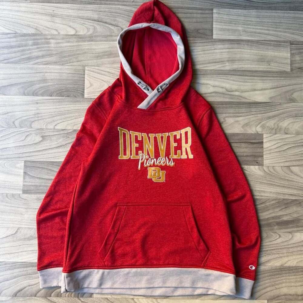 Champion Denver Pioneers Hoodie Size M Red College